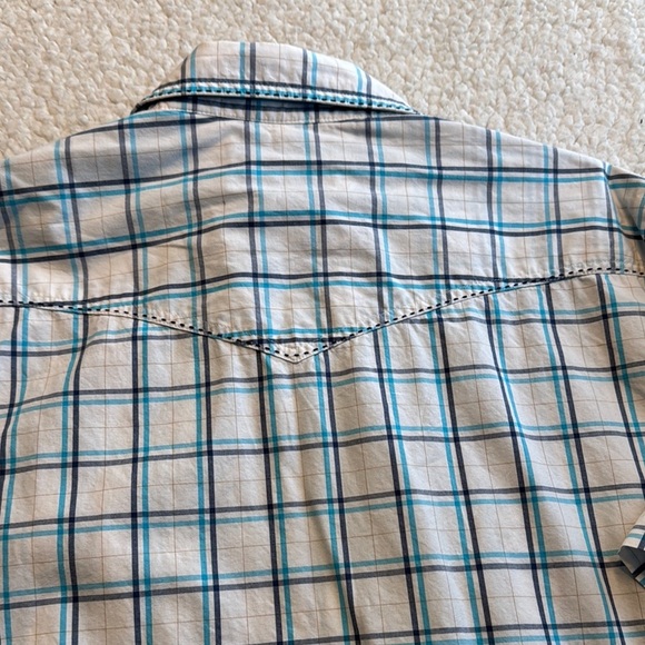 Roper Blue and White Casual Snap Button Down Shirt - Picture 7 of 7